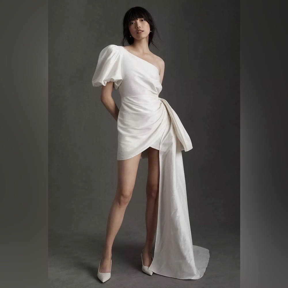Sachin + Babi White One-Shoulder Dress